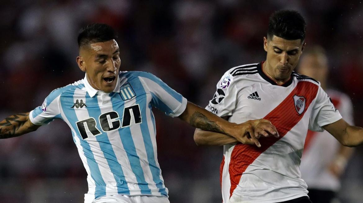 Ricardo Centurión y Exequiel Palacios, River vs. Racing, Superliga