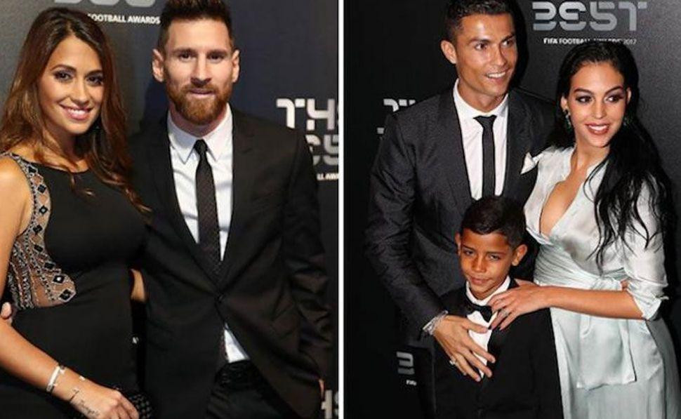 Lionel Messi y Antonela Roccuzzo y Cristiano Ronaldo y Georgina Rodriguez