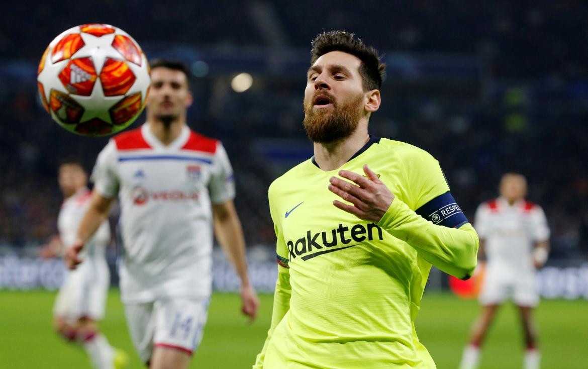 Champions League, Lyon vs. Barcelona, Messi