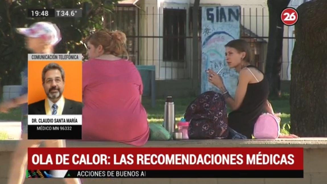 Doctor Claudio Santa María por ola de calor, alerta naranja, Canal 26