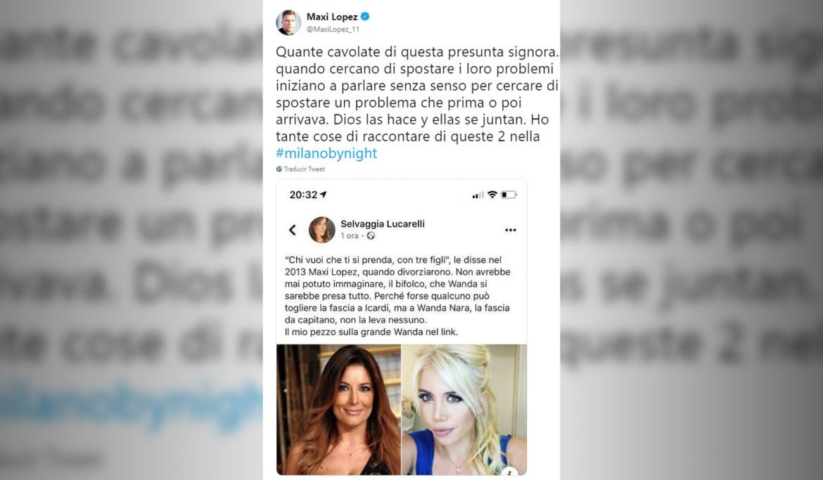 Mensaje de Maxi López en Twitter, Mauro Icardi, Wanda Nara, Inter, fútbol, deportes, Twitter, redes sociales