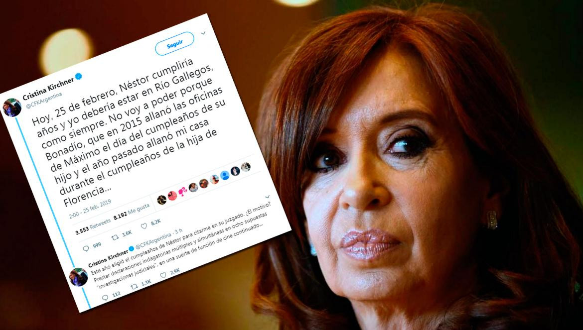 Mensaje de Cristina Kirchner en Twitter