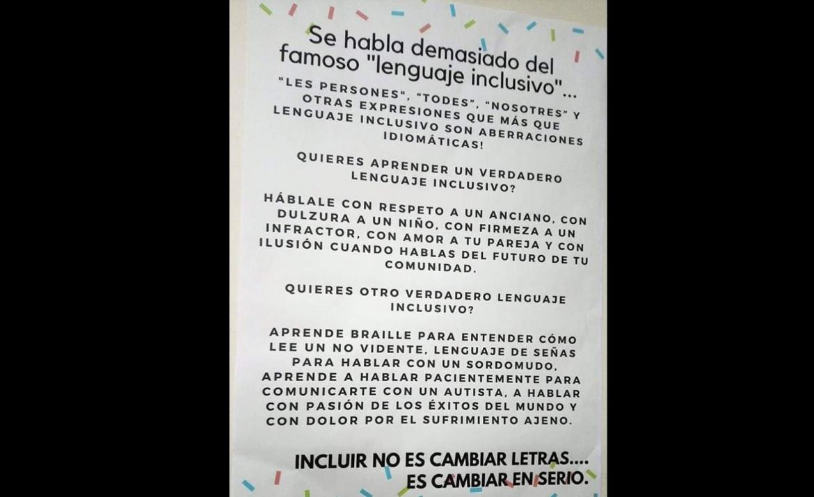 Lenguaje inclusivo, afiche