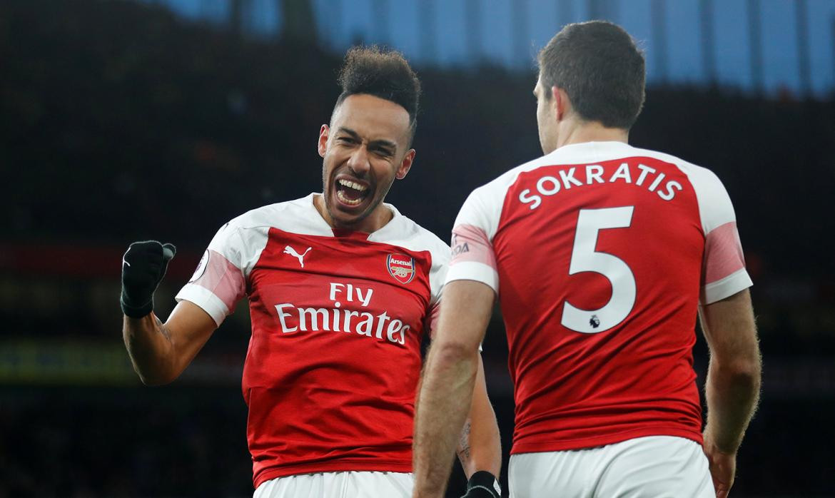 Premier League, Arsenal vs. Manchester United, Pierre-Emerick Aubameyang, fútbol, deportes, Reuters