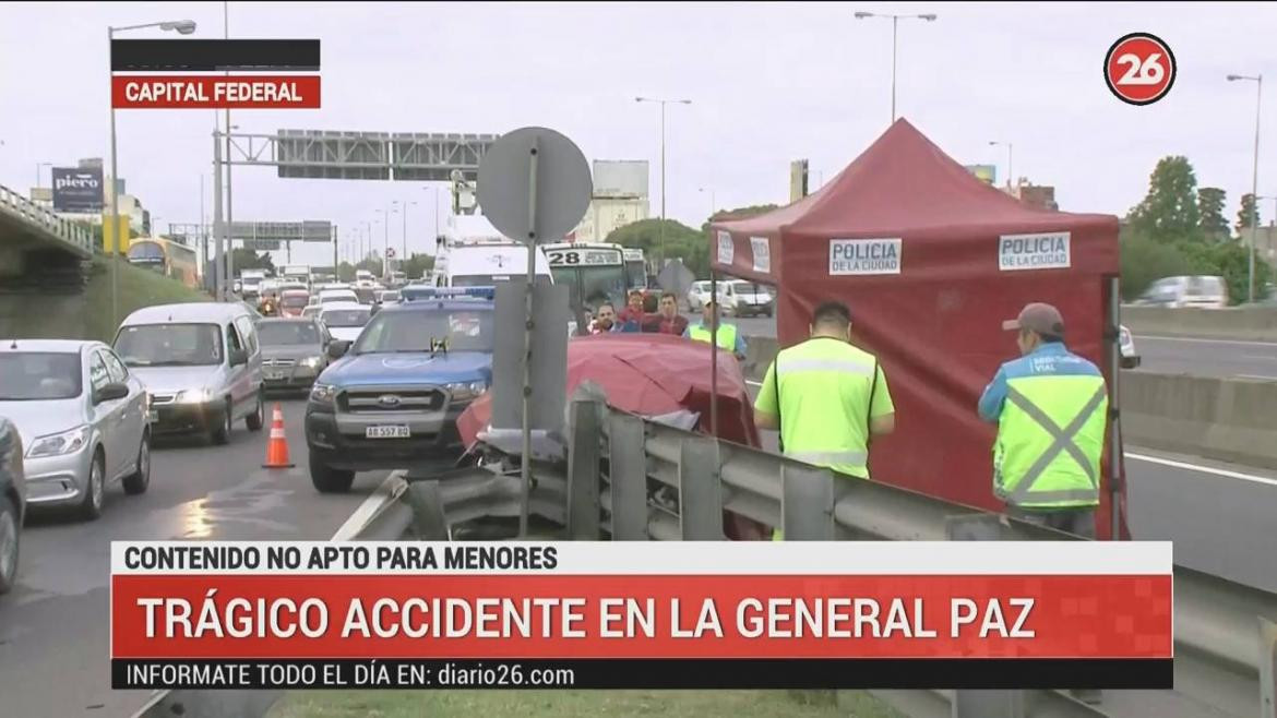 Choque fatal en General Paz (Canal 26)