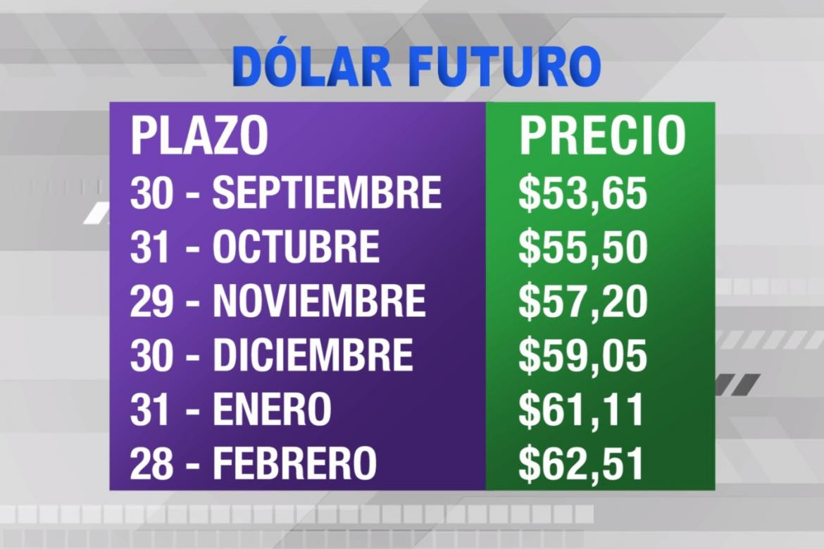 Dólar futuro, cotizaciones septiembre 2019 febrero 2020, economía argentina, CANAL 26