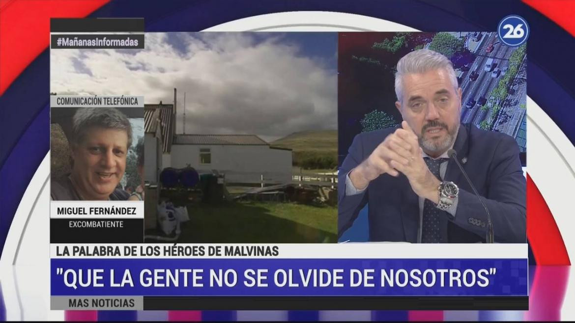 Miguel Fernández, ex combatiente de Malvinas y trabajador de Canal 26, por 2 de abril