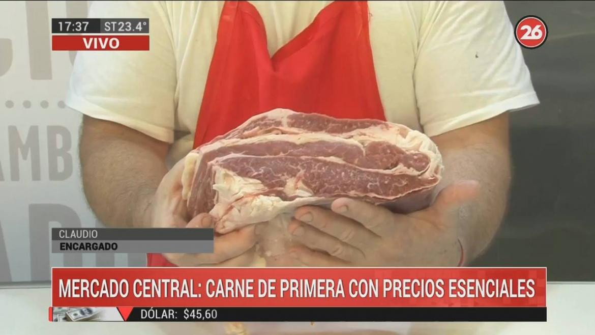 Mercado Central: ¿cómo conseguir la carne de los precios esenciales?, Canal 26 parte 1