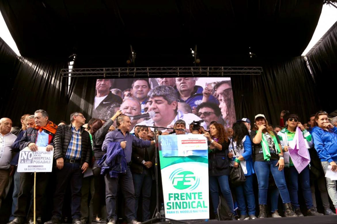 Pablo Moyano: Acto en Plaza de Mayo en el marco de el paro convocado por la CTA y gremios disidentes de la CGT, NA