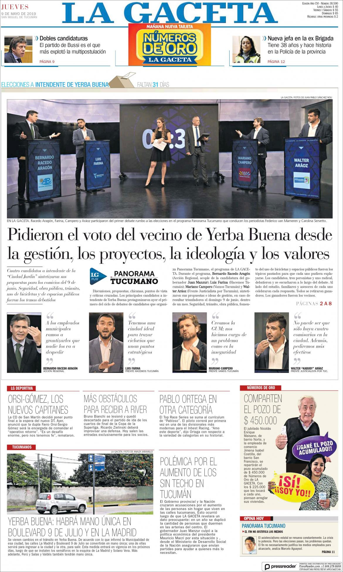 La Gaceta 09-05-19