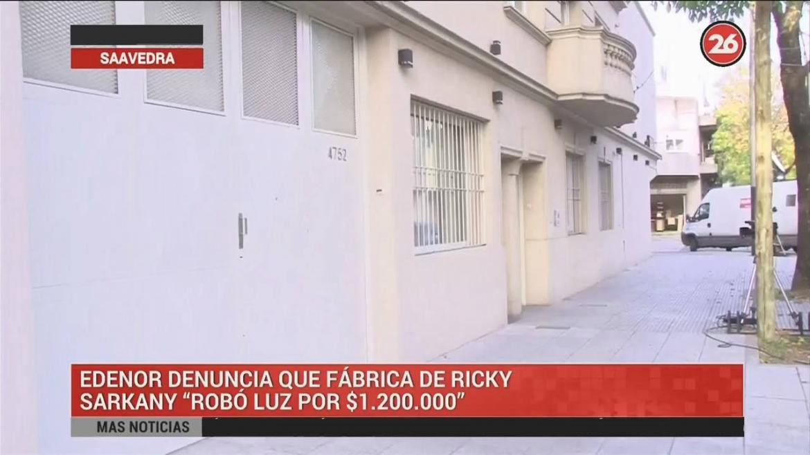 Denuncia de Edenor por local de Ricky Sarkany (Canal 26)