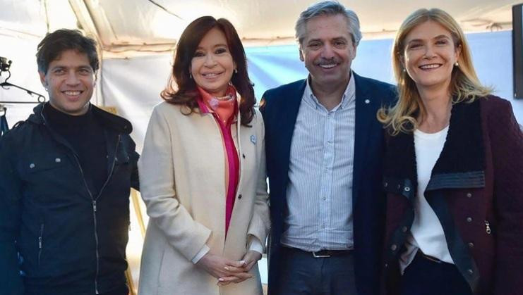 Axel Kicillof. Cristina Kirchner, Alberto Fernández y Verónica Magario 