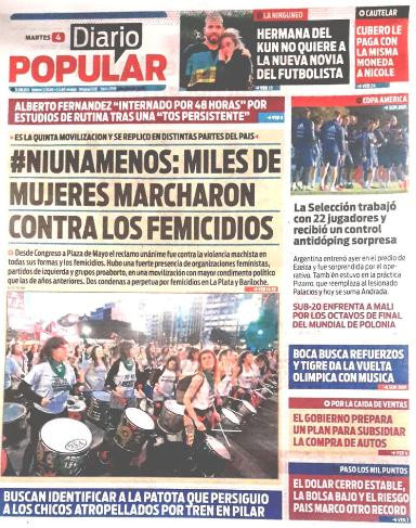 Tapas de diarios - Diario Popular 4 de junio de 2019