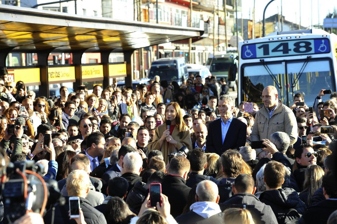 Mauricio Macri en inauguración de Metrobus - Agencia NA