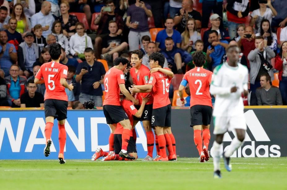 Mundial Sub 20: Festejo de Corea del Sur ante Senegal