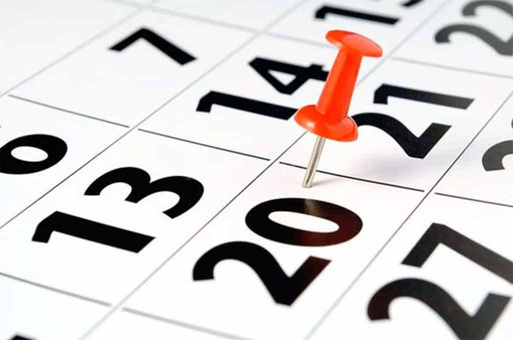 Feriados, calendario