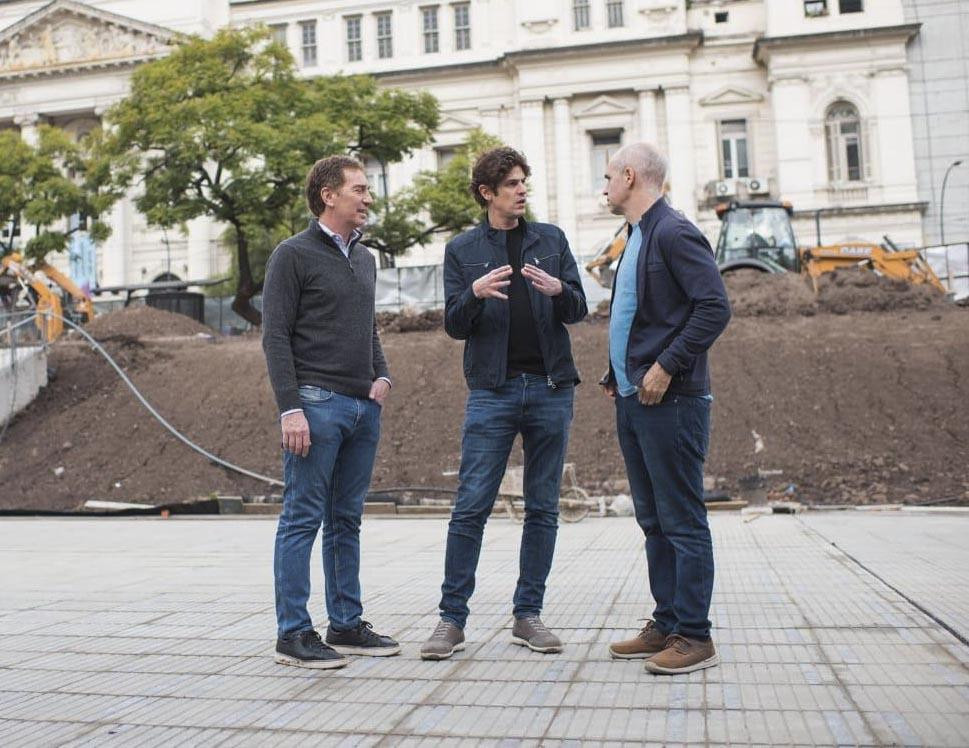 Horacio Rodríguez Larreta, Diego Santilli y Martín Lousteau (Agencia NA)