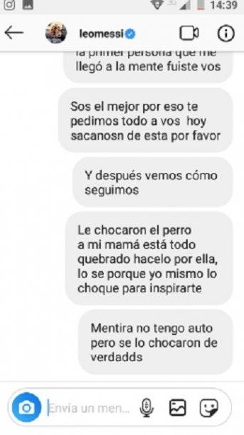 Hincha se emborrachó, le escribió a Messi por Instagram y se hizo viral