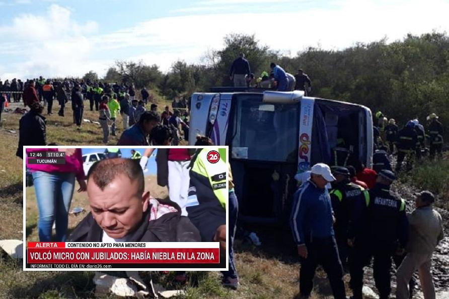 Accidente fatal de micro con jubilados en Tucumán, Canal 26	