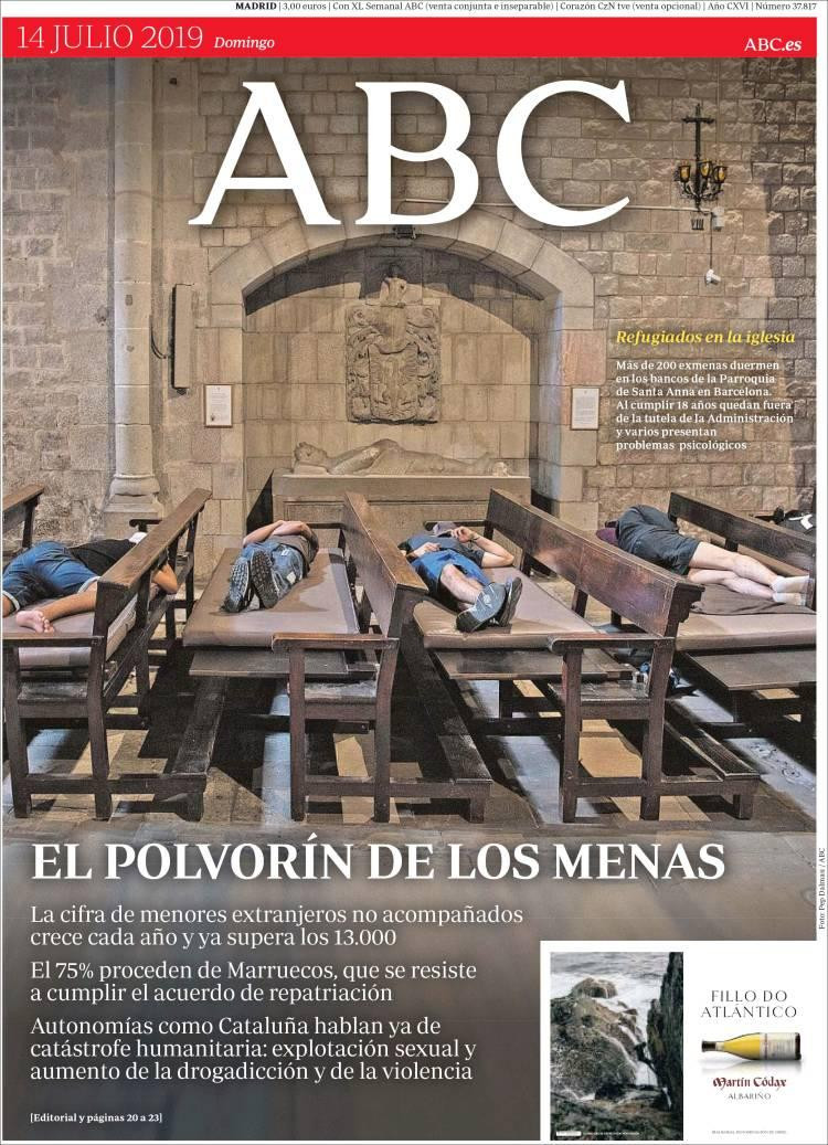 14-7-19, tapas de diarios, ABC ESPAÑA