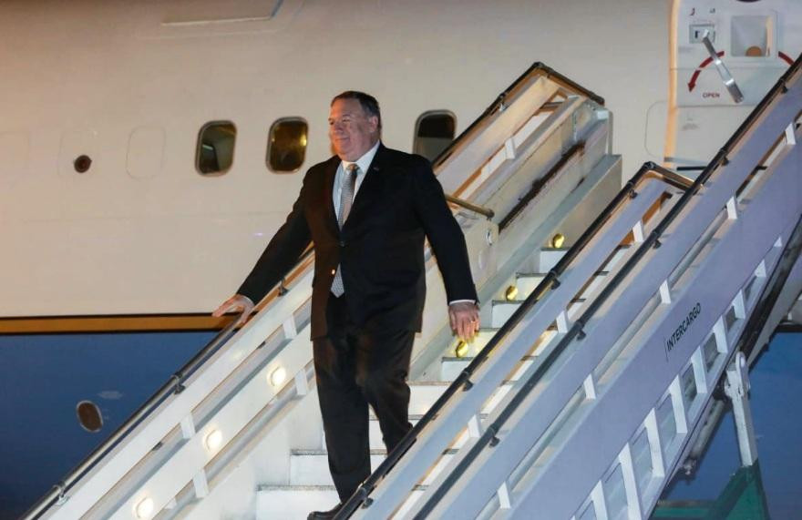 Llegada al país de Mike Pompeo, secretario de Estado de Estados Unidos