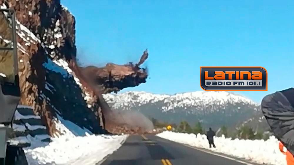 Derrumbe en brazo Huemul en Villa La Angostura, temporal de nieve, Radio Latina