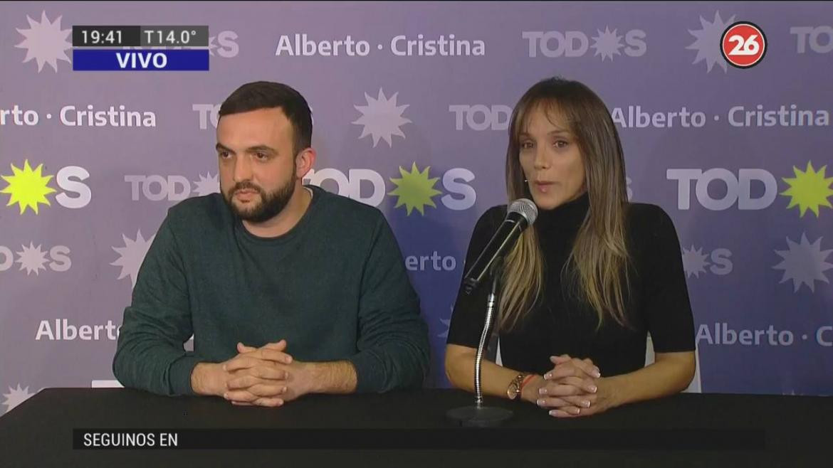 Malena Galmarini y Leonardo Grosso, Frente de Todos, elecciones 2019, Canal 26