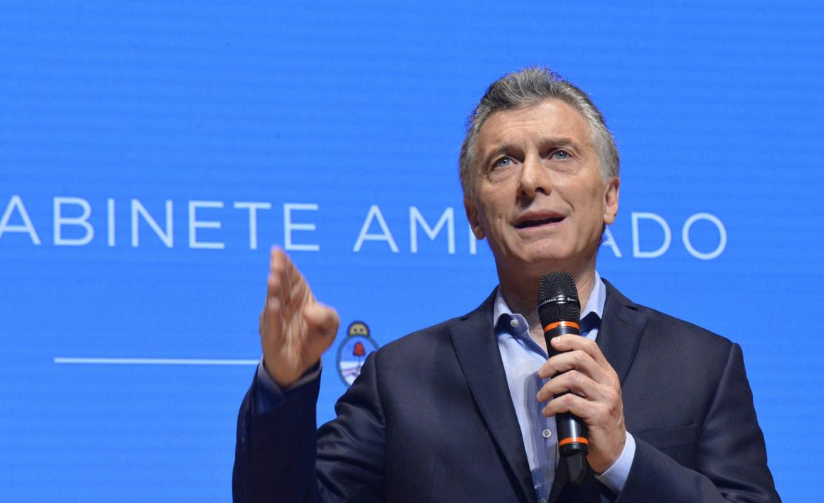 Mauricio Macri en reunión de Gabinete ampliado