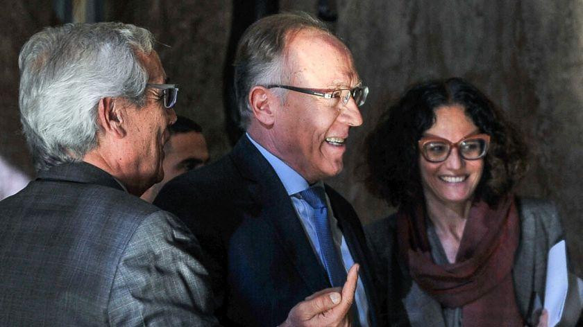 Guillermo Nielsen y Cecilia Todesca en la reunión con Hernán Lacunza