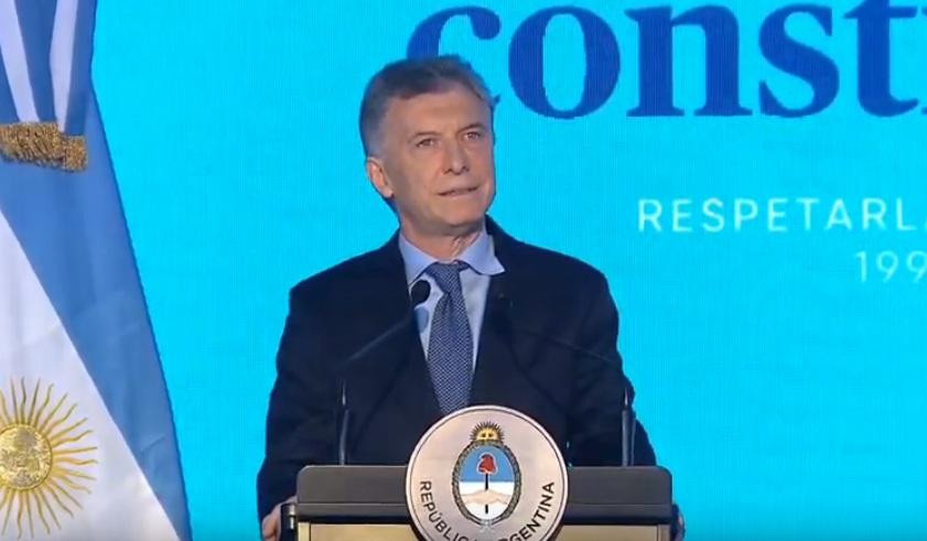 Mauricio Macri en acto de la Reforma Constitucional en Santa Fe