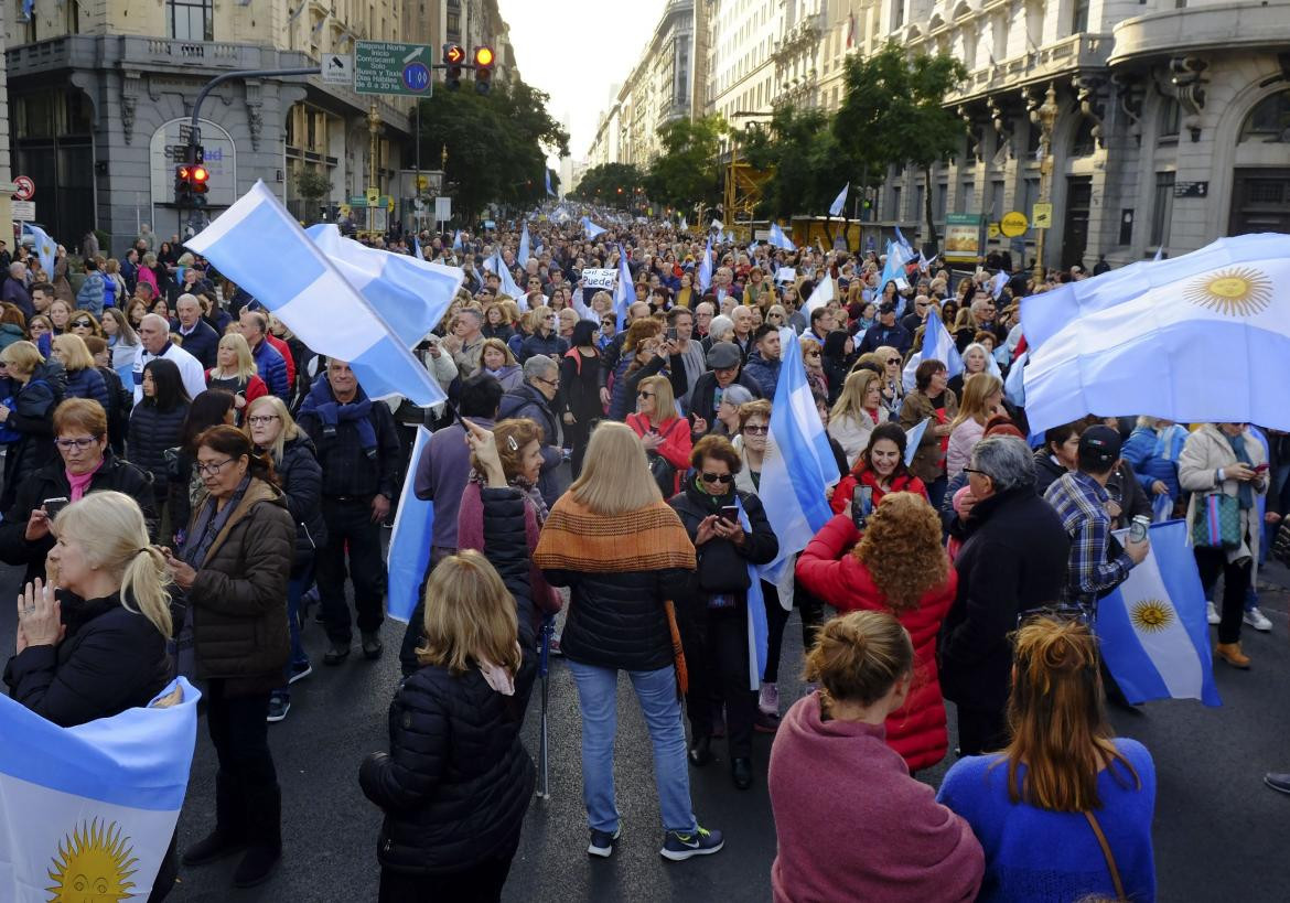 Marcha en apoyo al Gobierno, Plaza de Mayo, Agencia NA