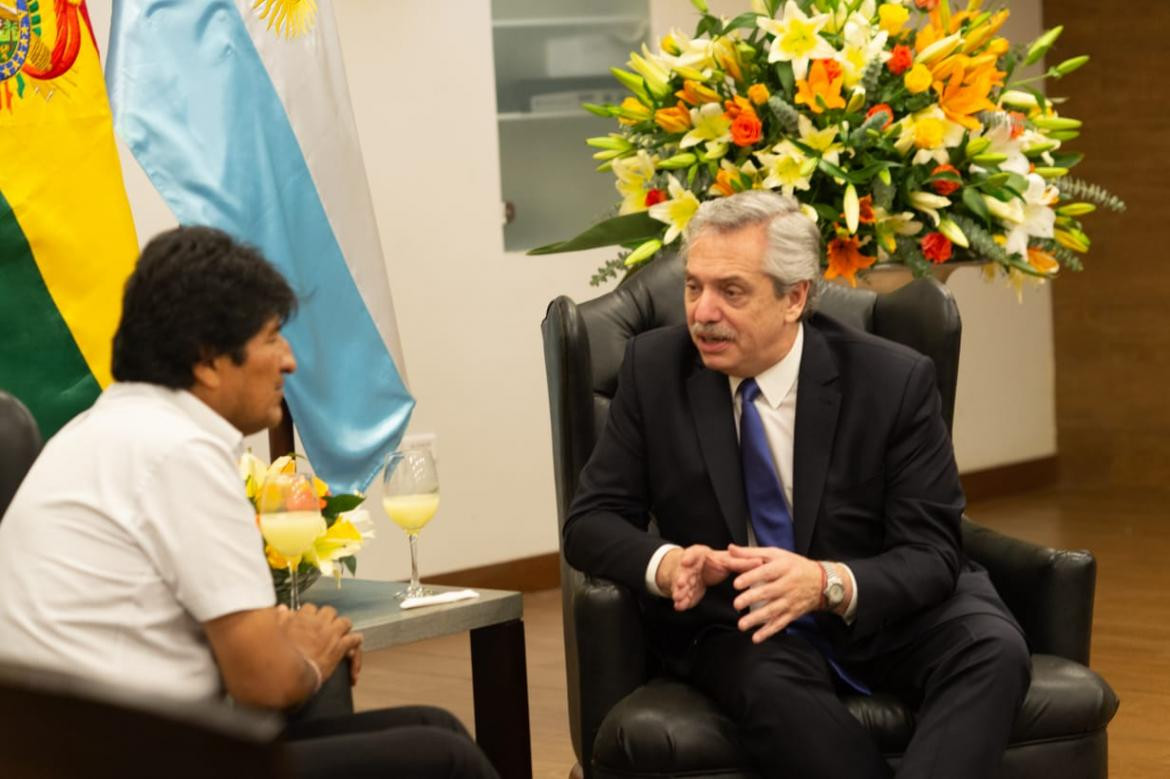 Alberto Fernández junto a Evo Morales, Frente de Todos