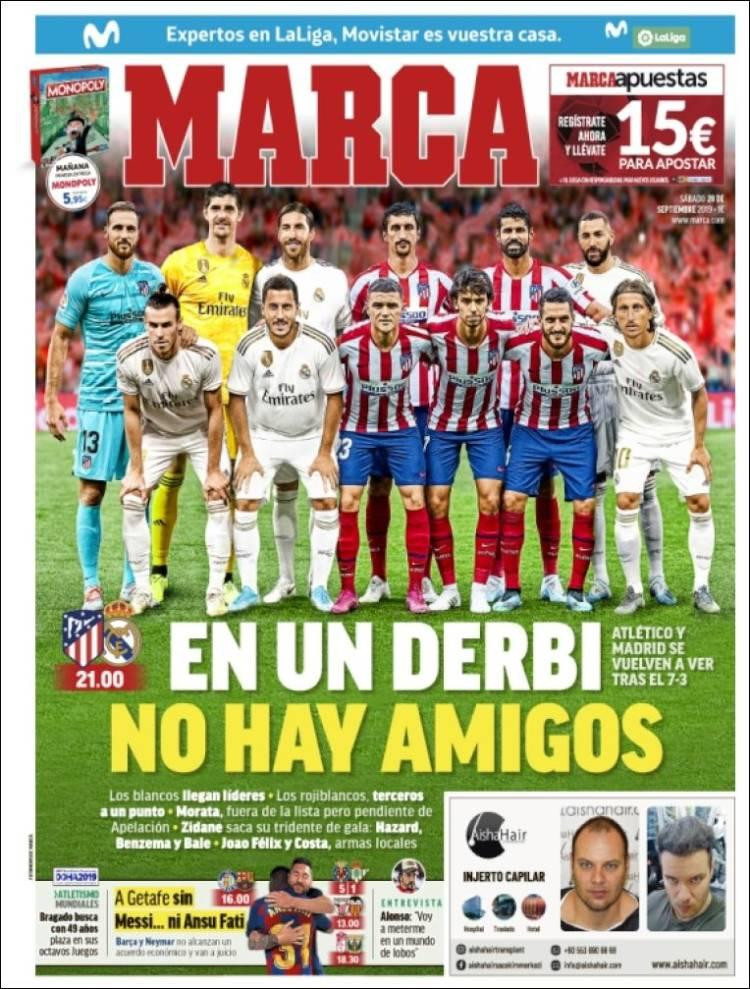 Tapas de Diarios - Marca - Sábado 28-9-19