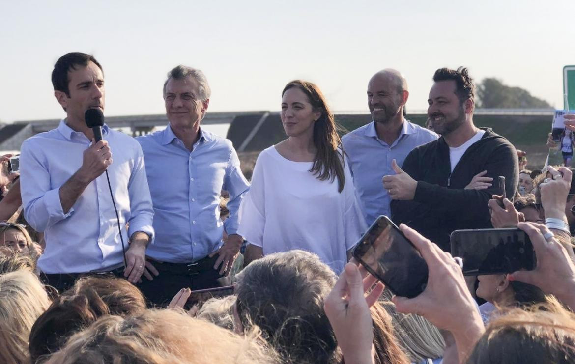 Mauricio Macri y María Eugenia Vidal en Junín, NA	