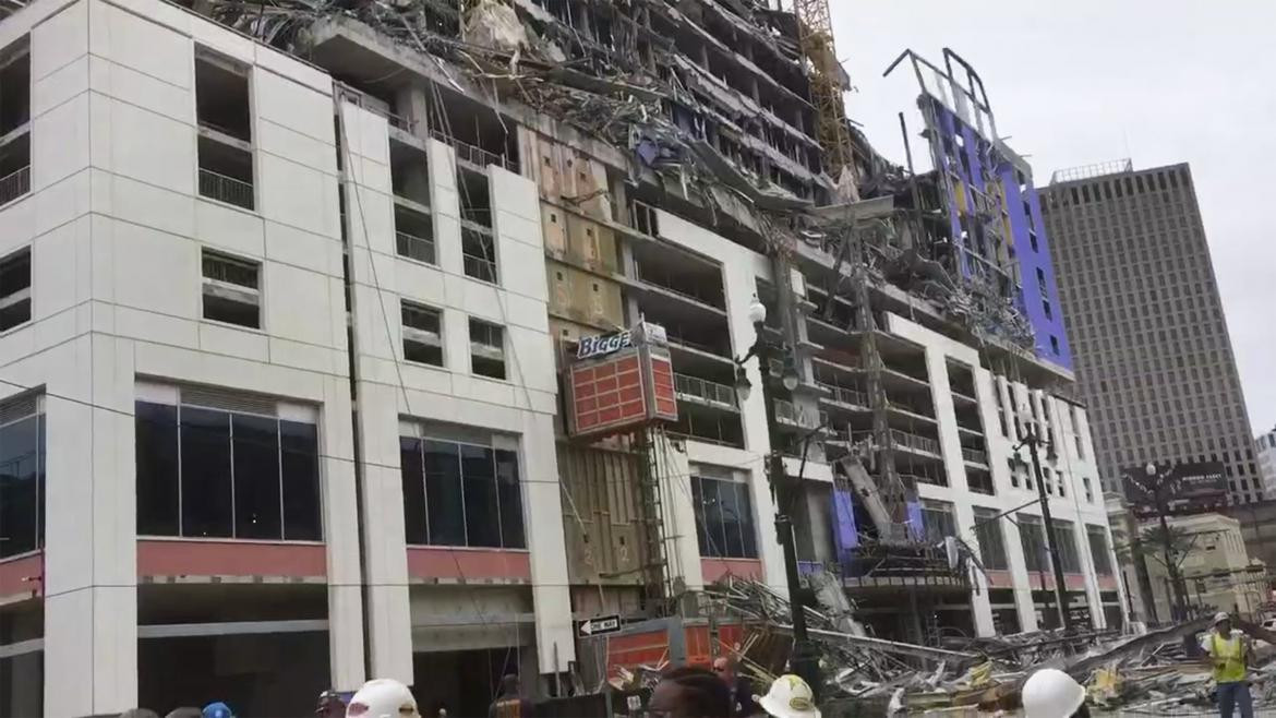 Derrumbe edificio en Nueva Orleans