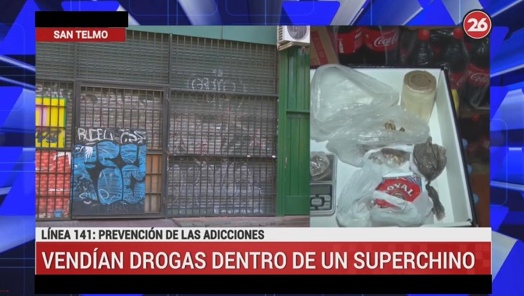 Banda narco, supermercado chino, San Telmo, Canal 26