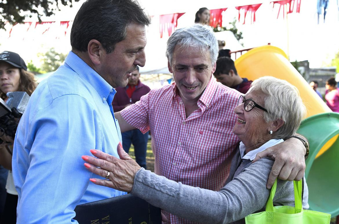 El candidato a diputado nacional por el Frente de Todos, Sergio Massa, visitó el partido bonaerense de Chascomús, NA