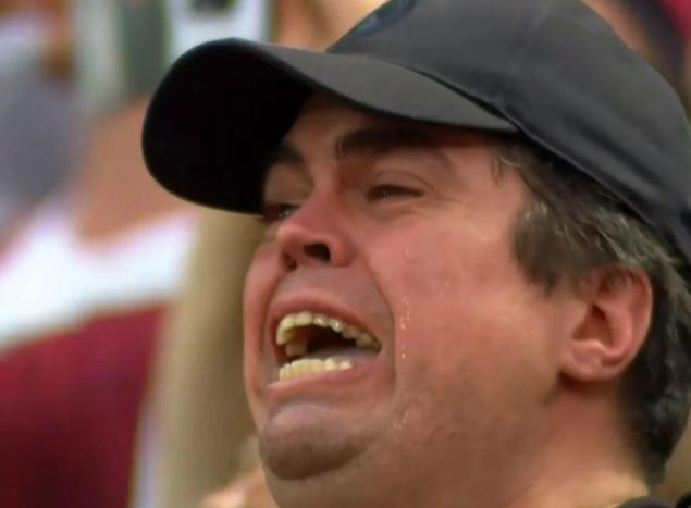 Hincha emocionado en final de Copa Sudamericana