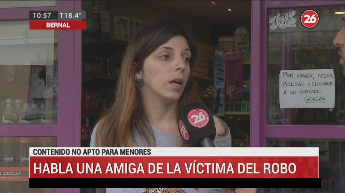 Vecina de familia que fue asaltada en Bernal, Canal 26