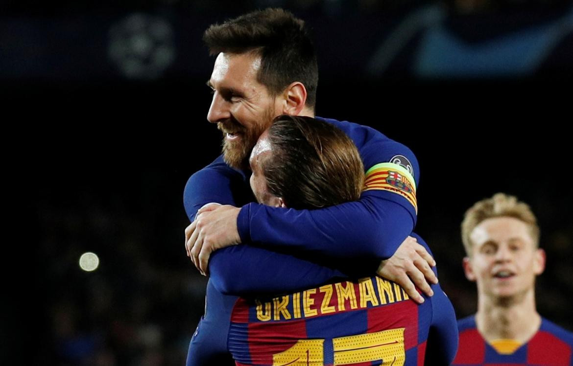 Festejo de Messi para el Barcelona ante el Borussia Dortmund, REUTERS	