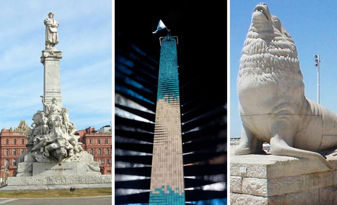 Collage, monumentos, Argentina