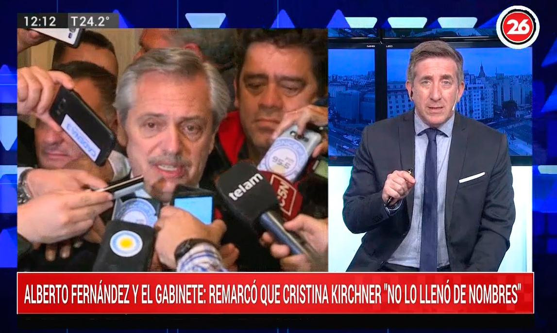 Editorial de Sebastián Dumont sobre Gabinete de Alberto Fernández, CANAL 26