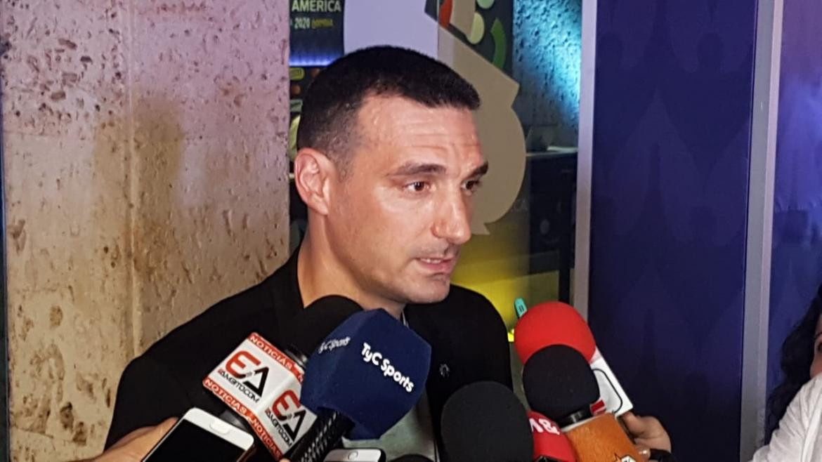 Lionel Scaloni en el sorteo de la Copa América 2020