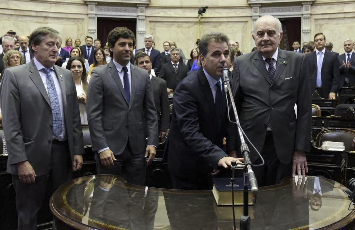 Alberto Asseff, Miguel Ángel Bazze, Sebastián García de Luca, Cristian Ritondo y Pablo Torello juran en sus cargos, NA