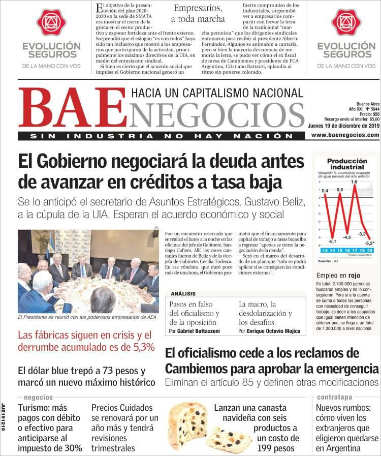 Tapa de BAE, 19 de diciembre de 2019