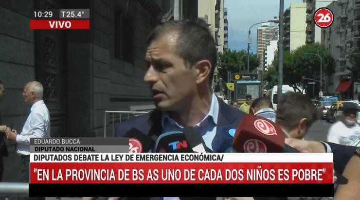 Bucca sobre Ley de Emergencia Económica, móvil Canal 26