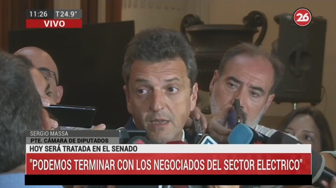 Sergio Massa sobre media sanción a la Emergencia Económica, salida en Canal 26