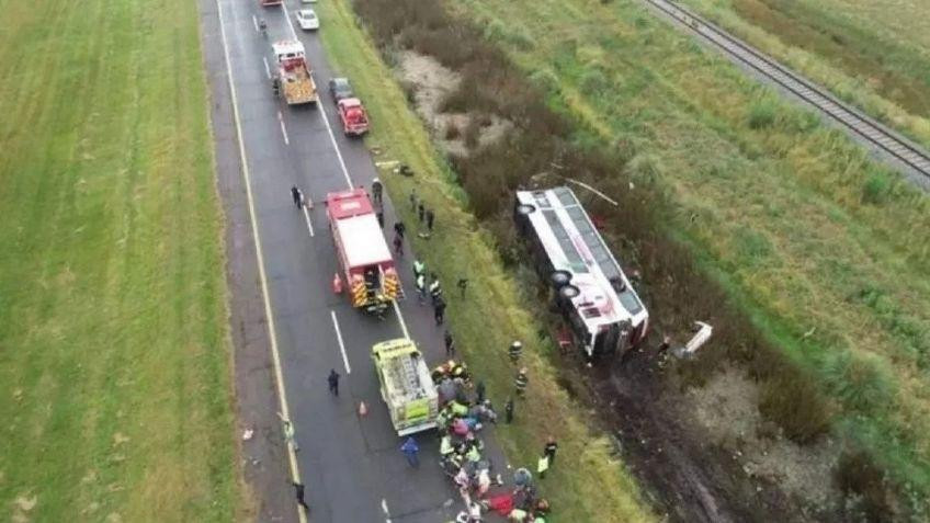 Vuelco en Ruta 2, accidente de micro