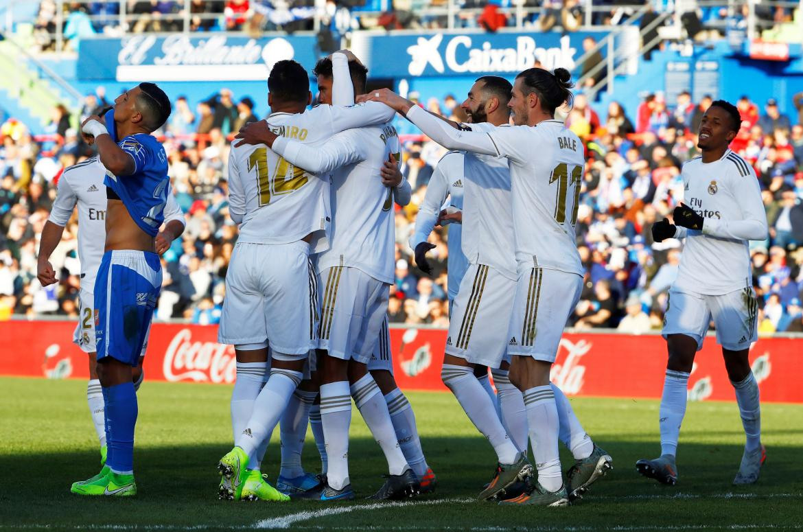 Festejo de Real Madrid ante Getafe por La Liga, REUTERS