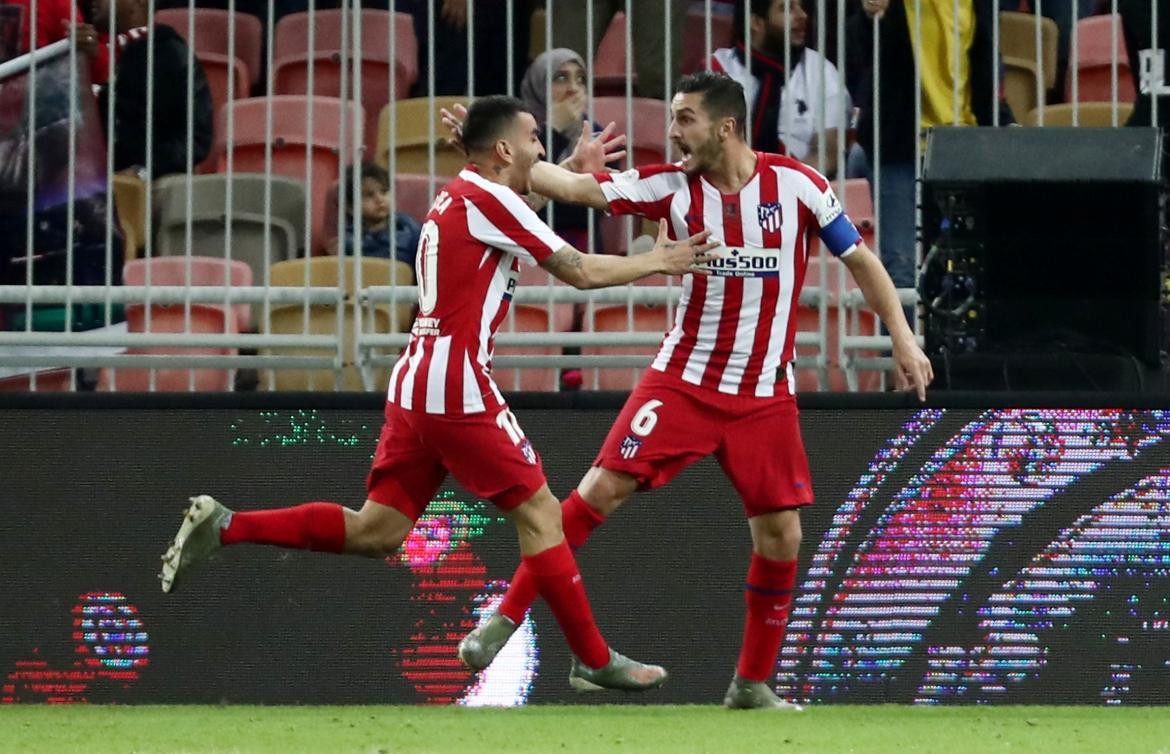 Supercopa de España, Festejo del Atlético de Madrid ante el Barcelona, REUTERS